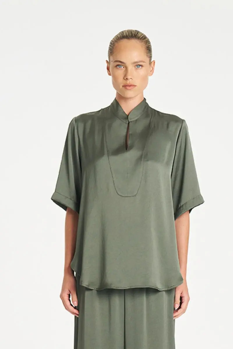 Swish Tux Plaza Mirror Satin in Sage by Mela Purdie