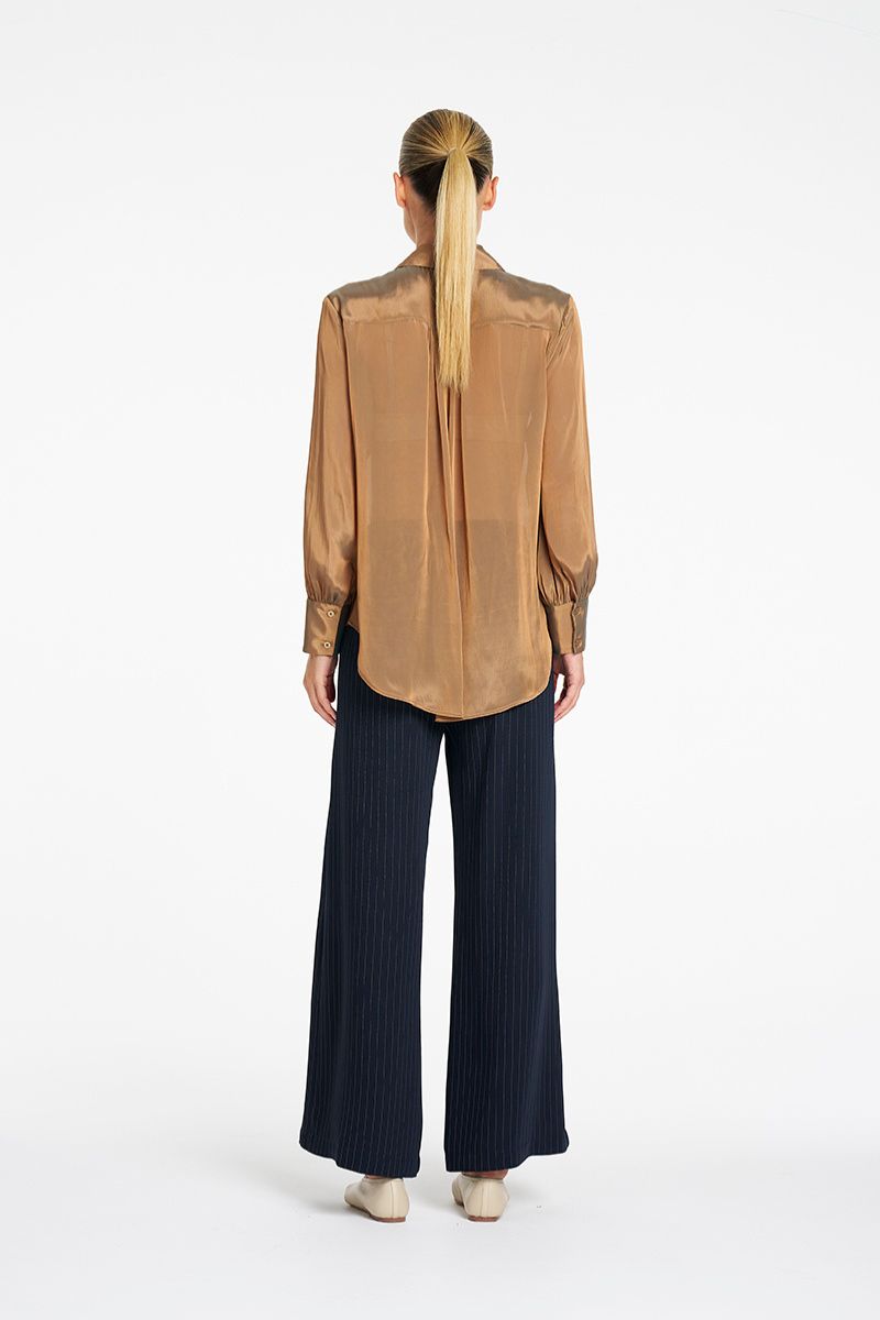 Mela Purdie Atrium Blouse in Syrup back view showing relaxed fit and drape