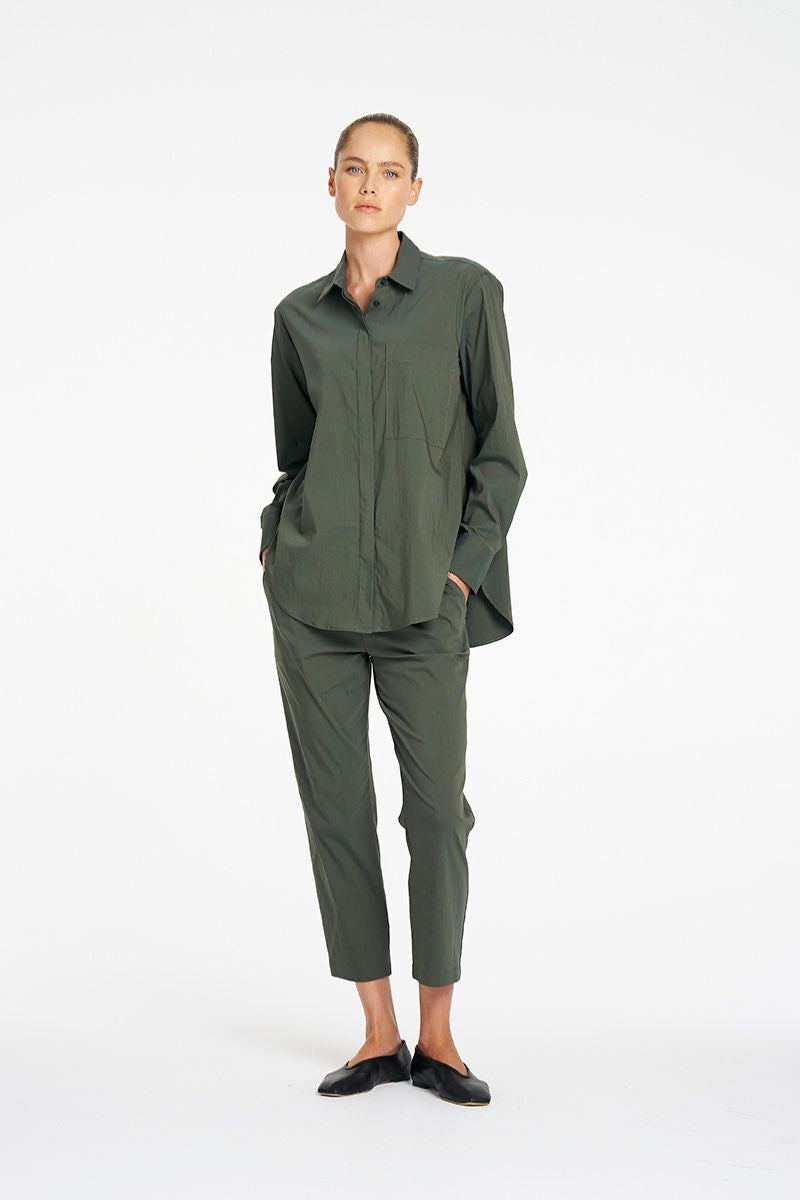 Mela Purdie Nomad Pant in Bayleaf front view style F65 1478
