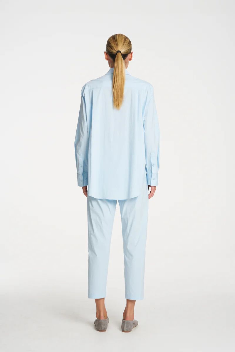 Woman wearing Saville Shirt in Dream by Mela Purdie style F65 8920 back