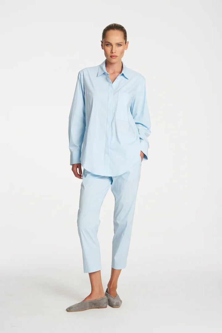 Woman wearing Saville Shirt in Dream by Mela Purdie style F65 8920 front