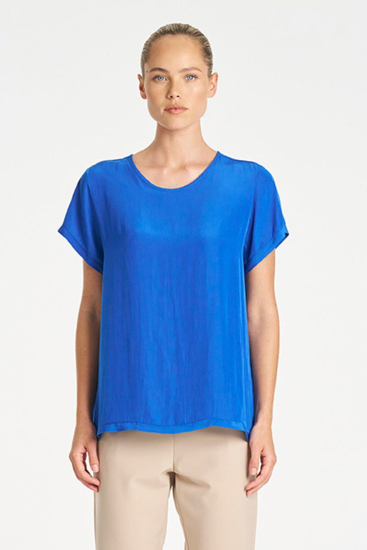 Detail of Travel T in Lagoon Mache by Mela Purdie