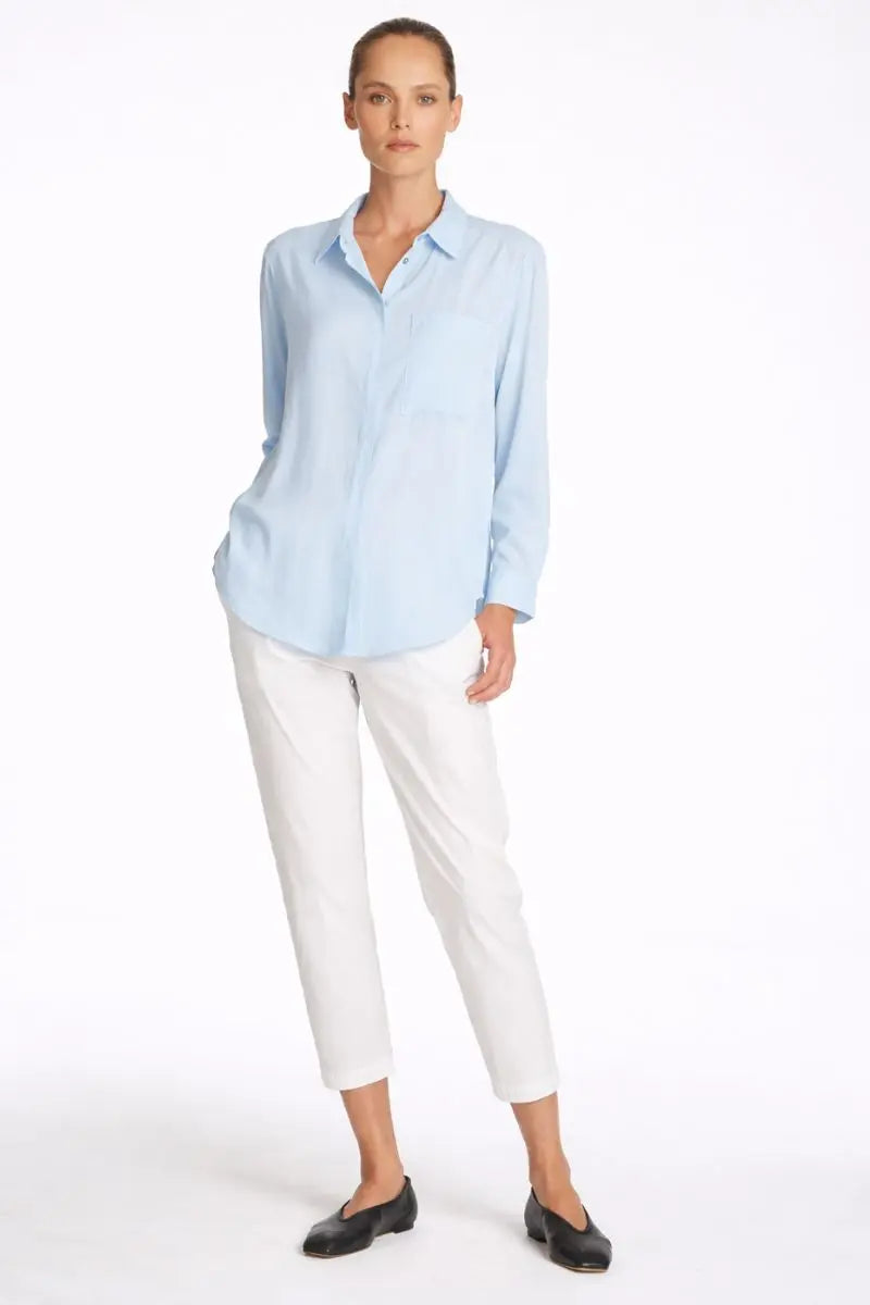 Woman wearing Single Pocket Shirt in Dream by Mela Purdie styled