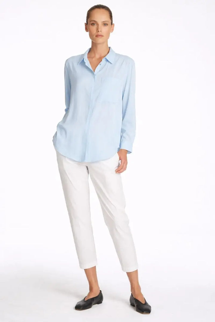 Woman wearing Single Pocket Shirt in Dream by Mela Purdie styled