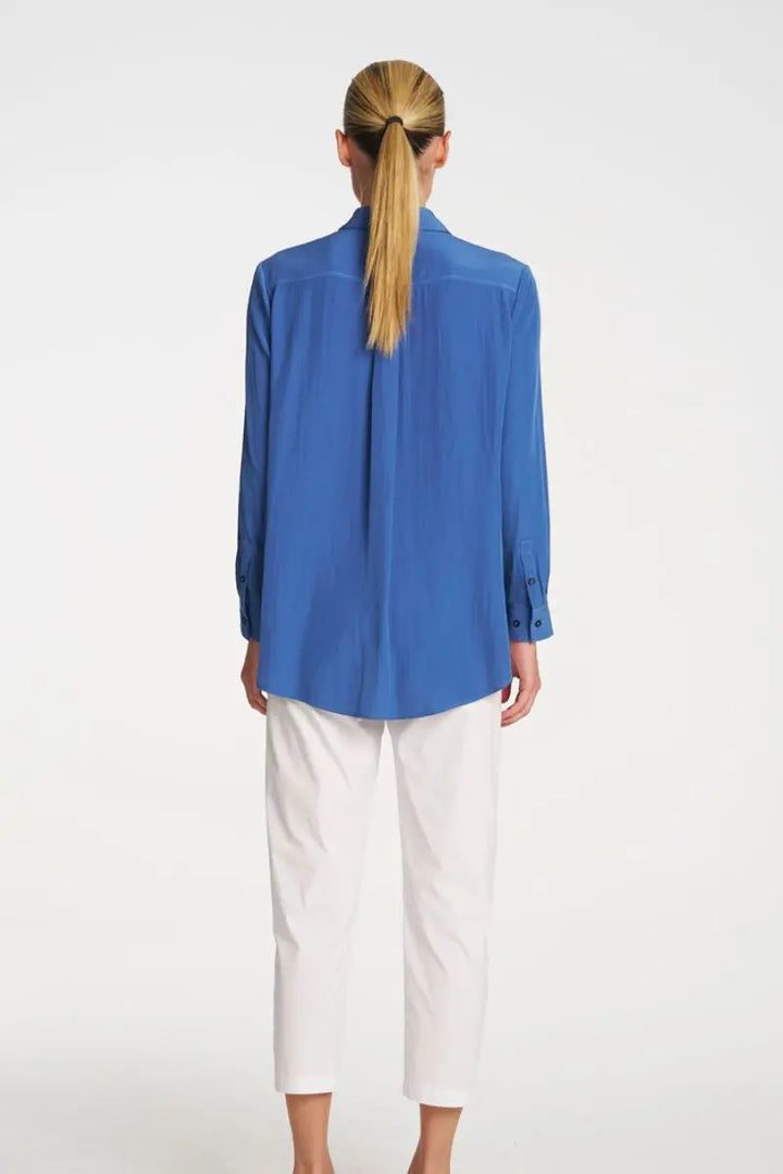 Woman wearing Single Pocket Shirt in Parisian by Mela Purdie back