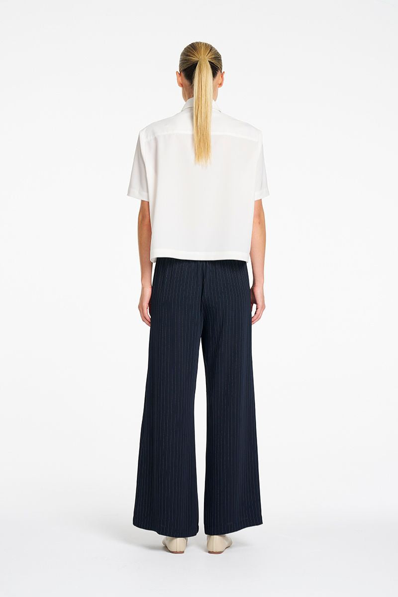 Mela Purdie Suit Pant in Navy Chalk back view showing waistband