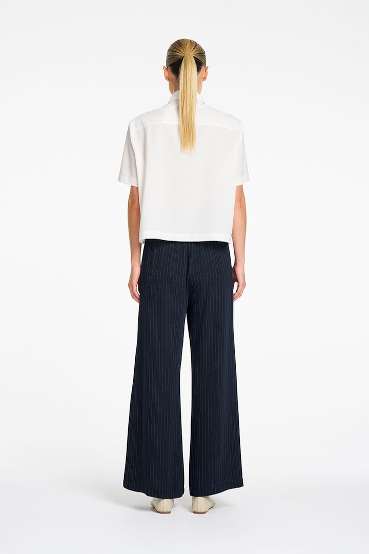 Mela Purdie Suit Pant in Navy Chalk back view showing waistband