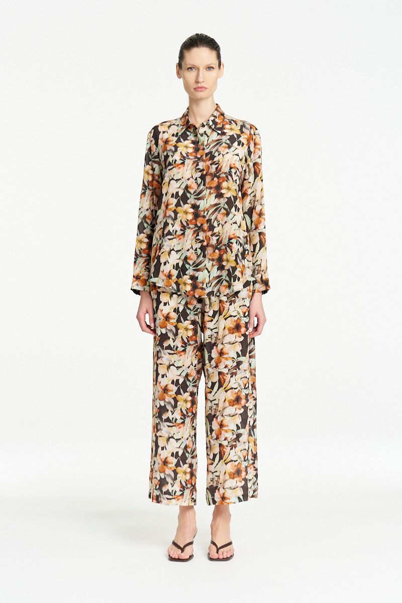 Detail of Soft Shirt in Mint Floral by Mela Purdie