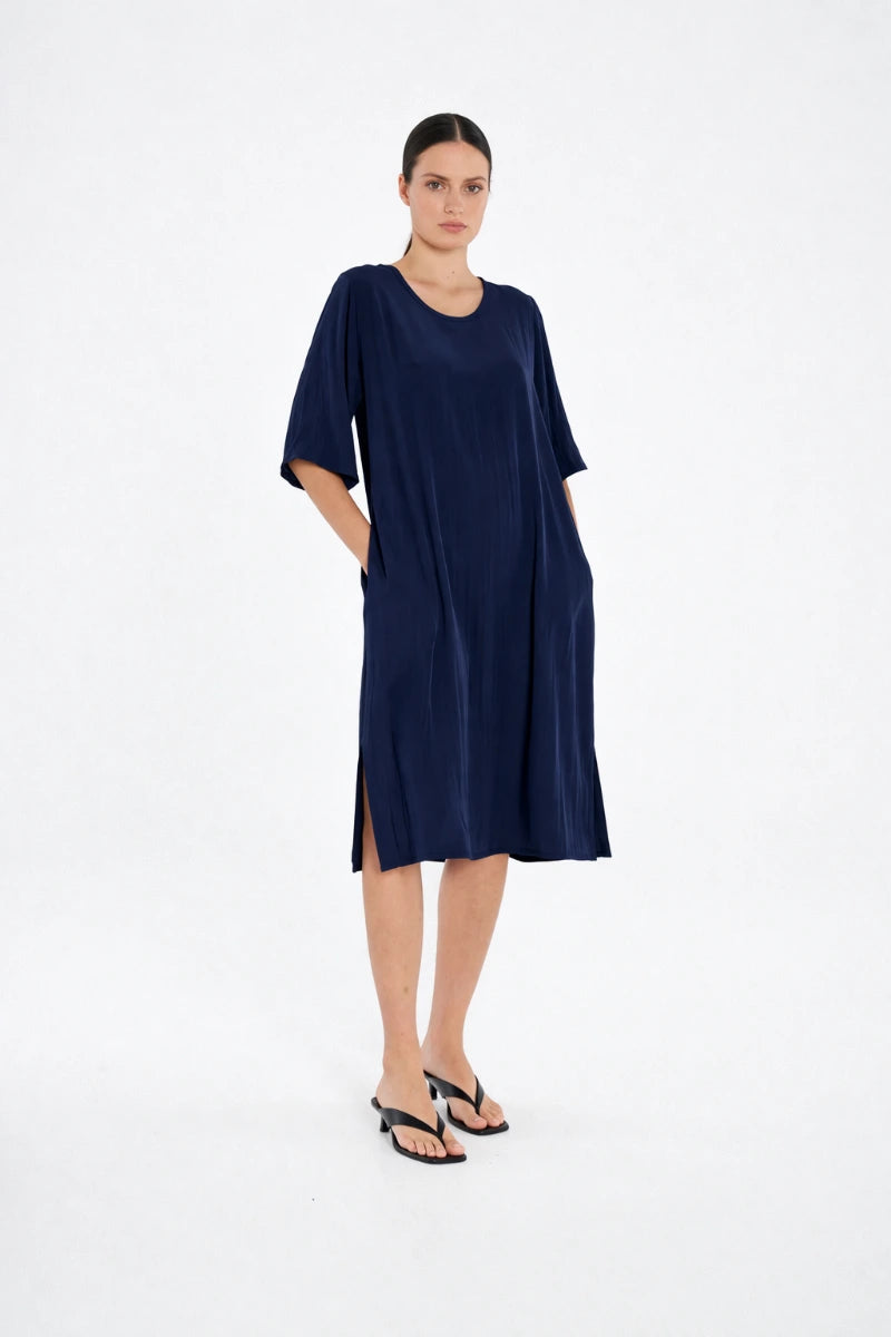 Plaza Dress in Navy by Mela Purdie