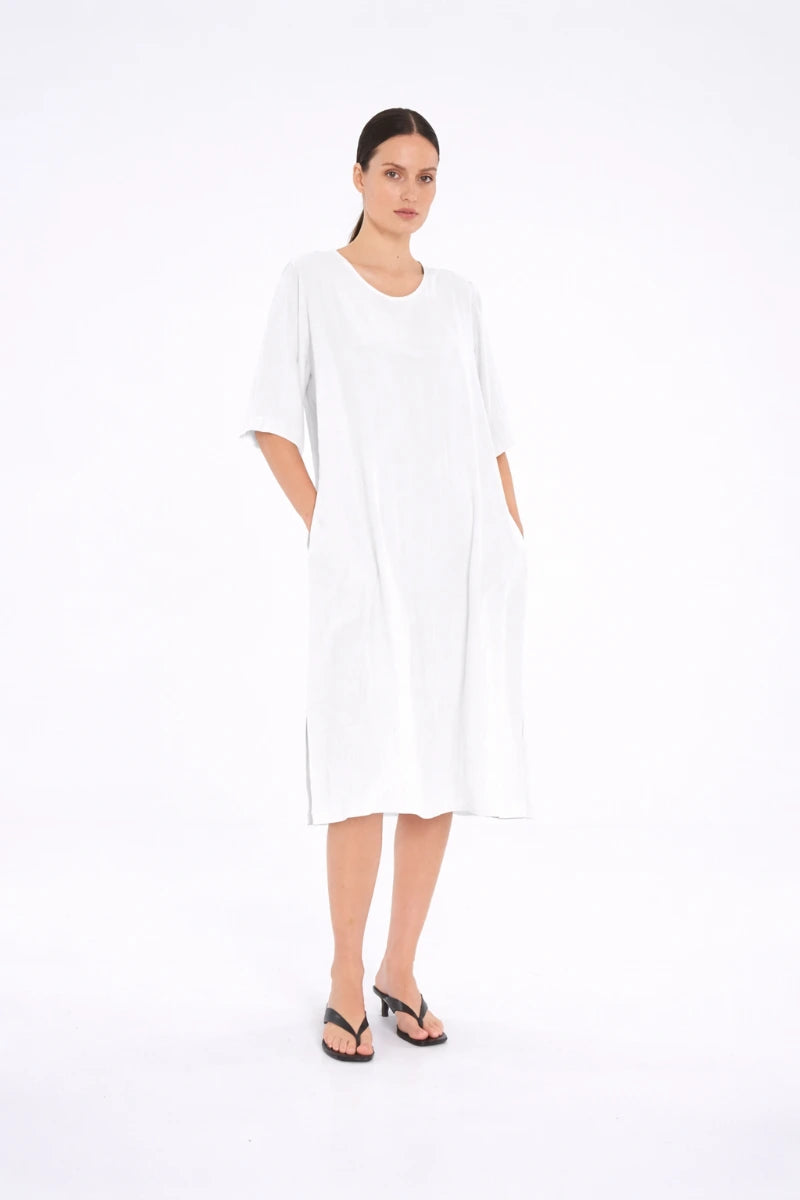 Plaza Dress in White by Mela Purdie