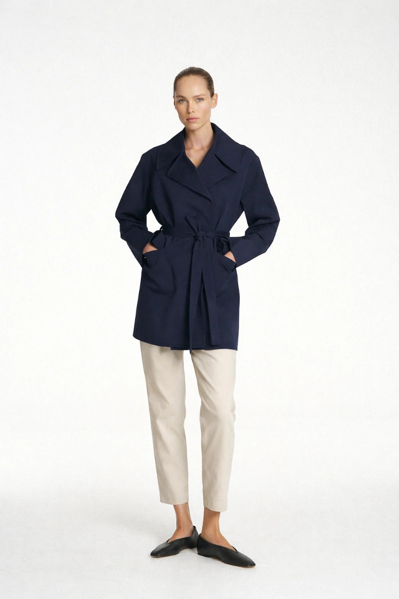 Tapered Flat Pant in Flax, Black & Indigo F416 1831 by Mela Purdie