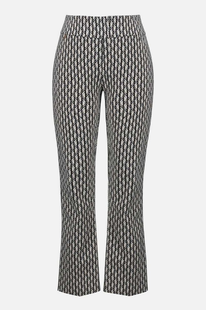 Joseph Ribkoff Millennium Print Straight Leg Pull-On Pants 253268 in 10 / Black Moonstone