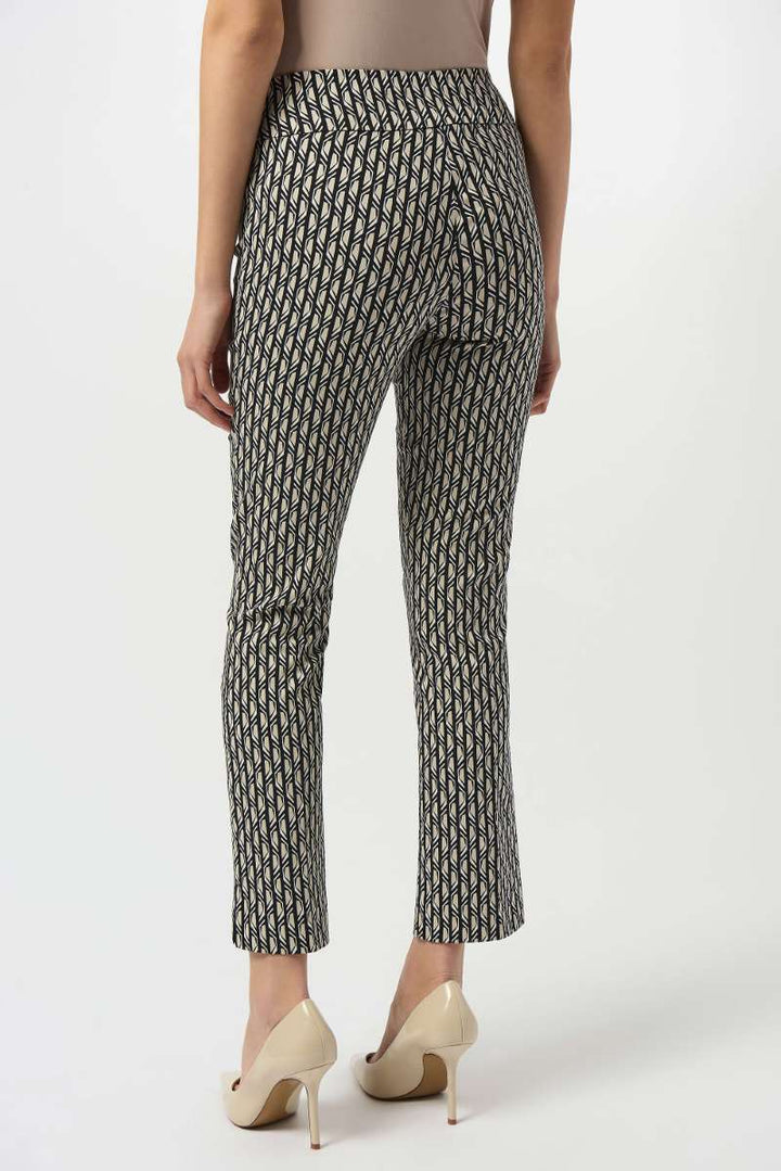 Joseph Ribkoff Millennium Print Straight Leg Pull-On Pants 253268 in 10 / Black Moonstone