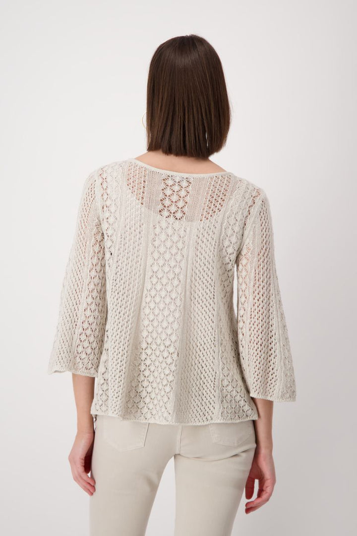 Mesh Jewellery Sweater in Sand by Monari in 38 / Sand