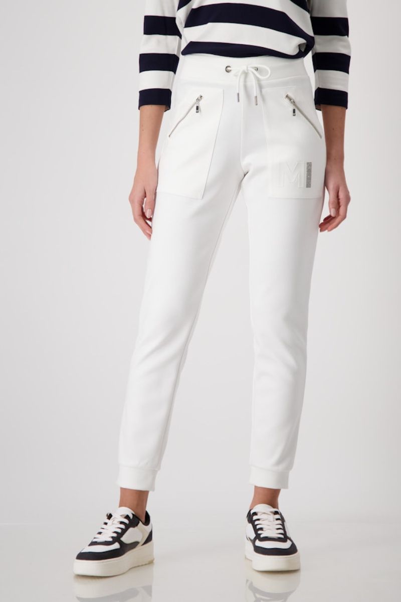 Sweat Pant in Off White by Monari