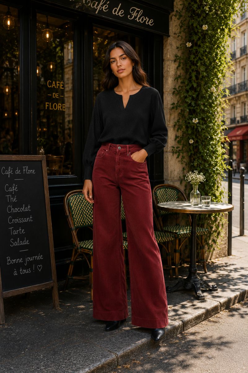 Mos Mosh Dara Corduroy Pants in Garnet