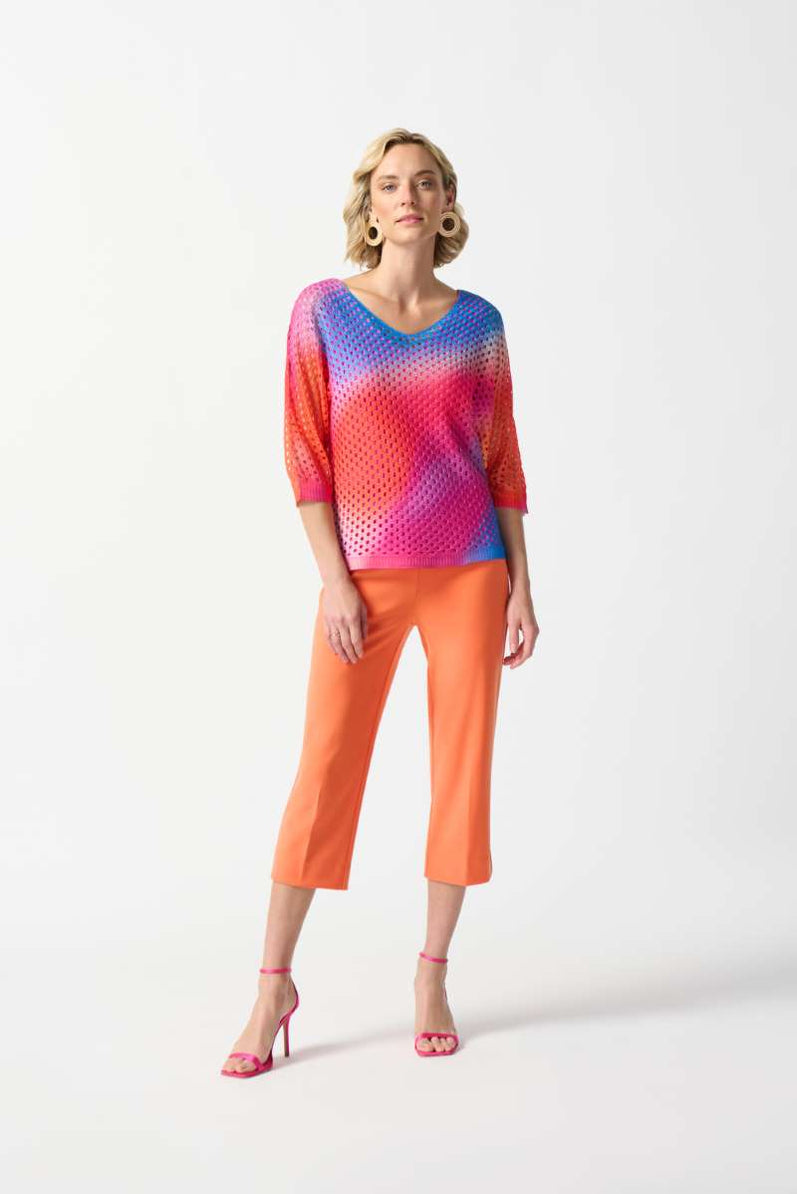 Joseph Ribkoff Colour Block Jacquard Knit Pullover 243944 Col 4354