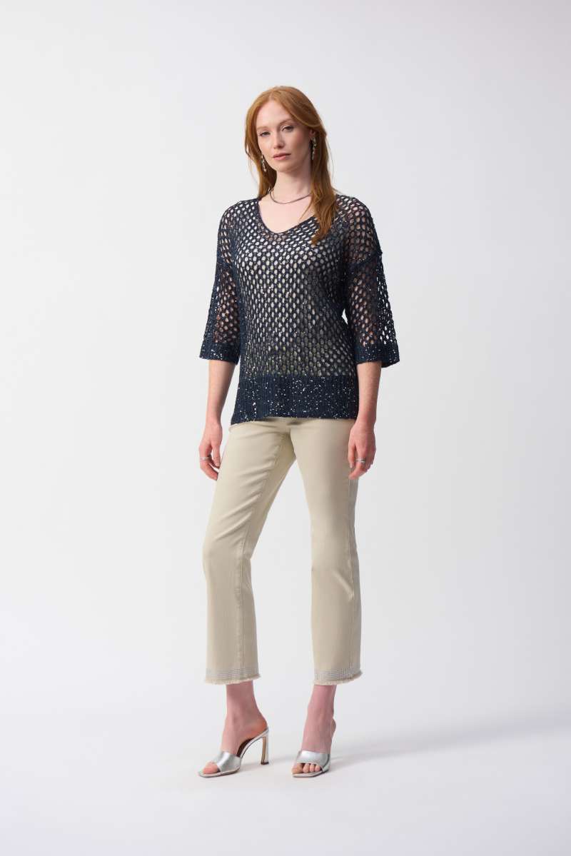 open-stitch-sweater-with-sequins-in-midnight-blue-joseph-ribkoff-front-view_1200x