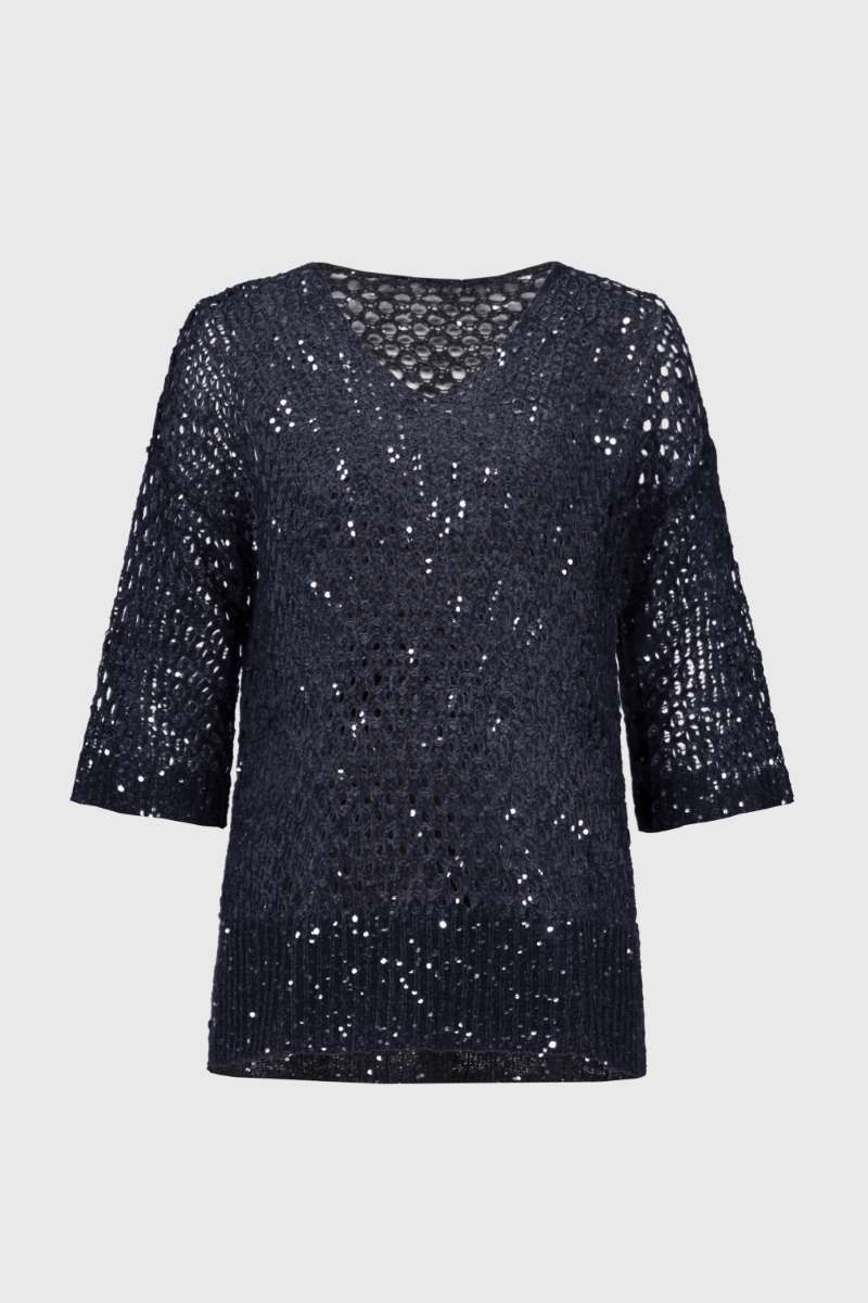 open-stitch-sweater-with-sequins-in-midnight-blue-joseph-ribkoff-front-view_1200x