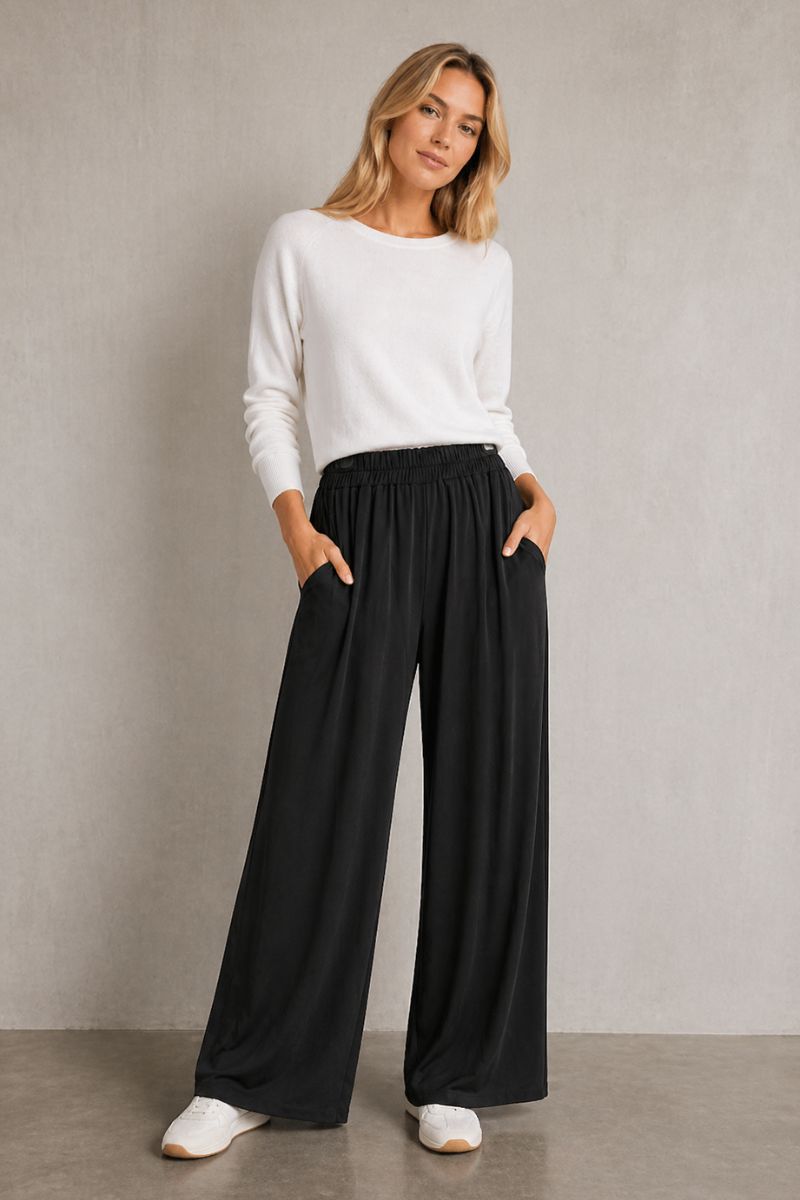 Mella Wide Leg Jogger in Black by Philosophy