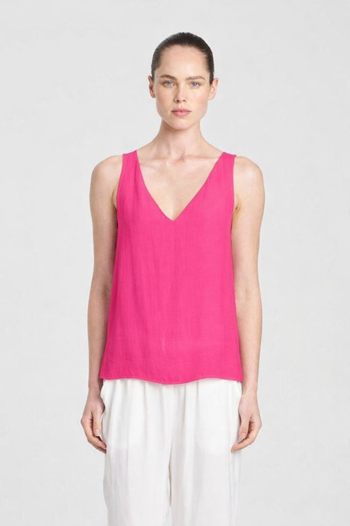 Woman wearing the audrey tank from Mela Purdie front view