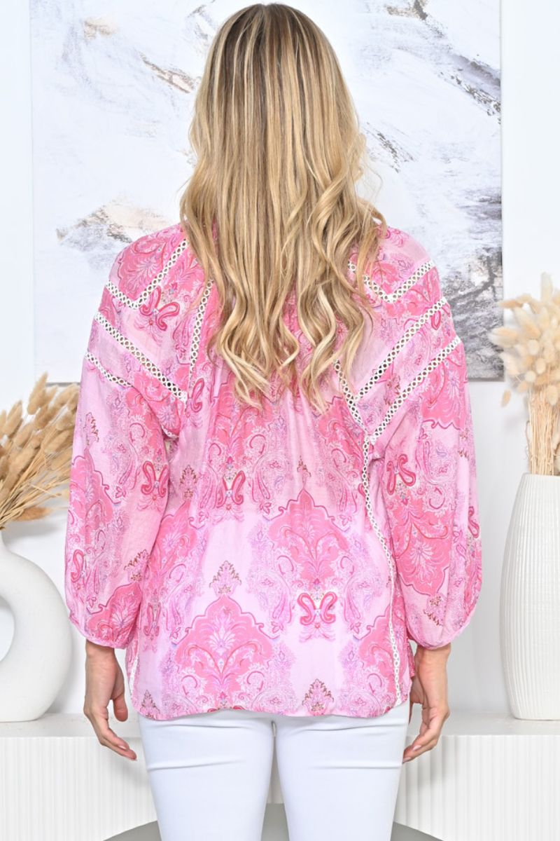 back view pink blouse