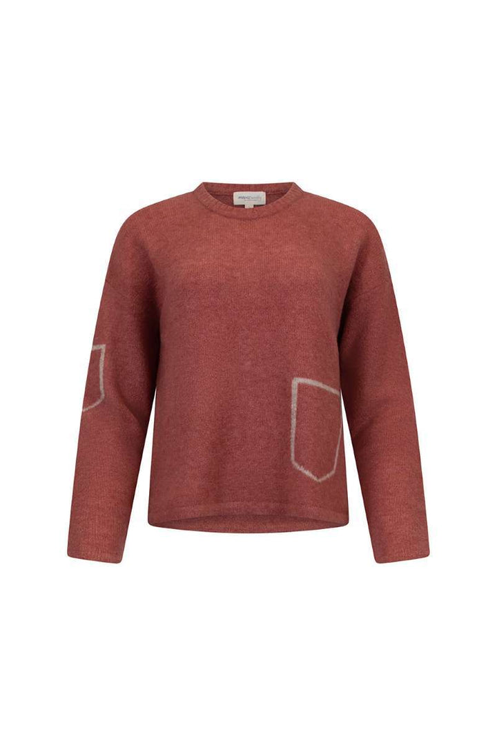 Pocket Money Sweater in Nectarine MSK2524 by Madly Sweetly in Nectarine, size XS