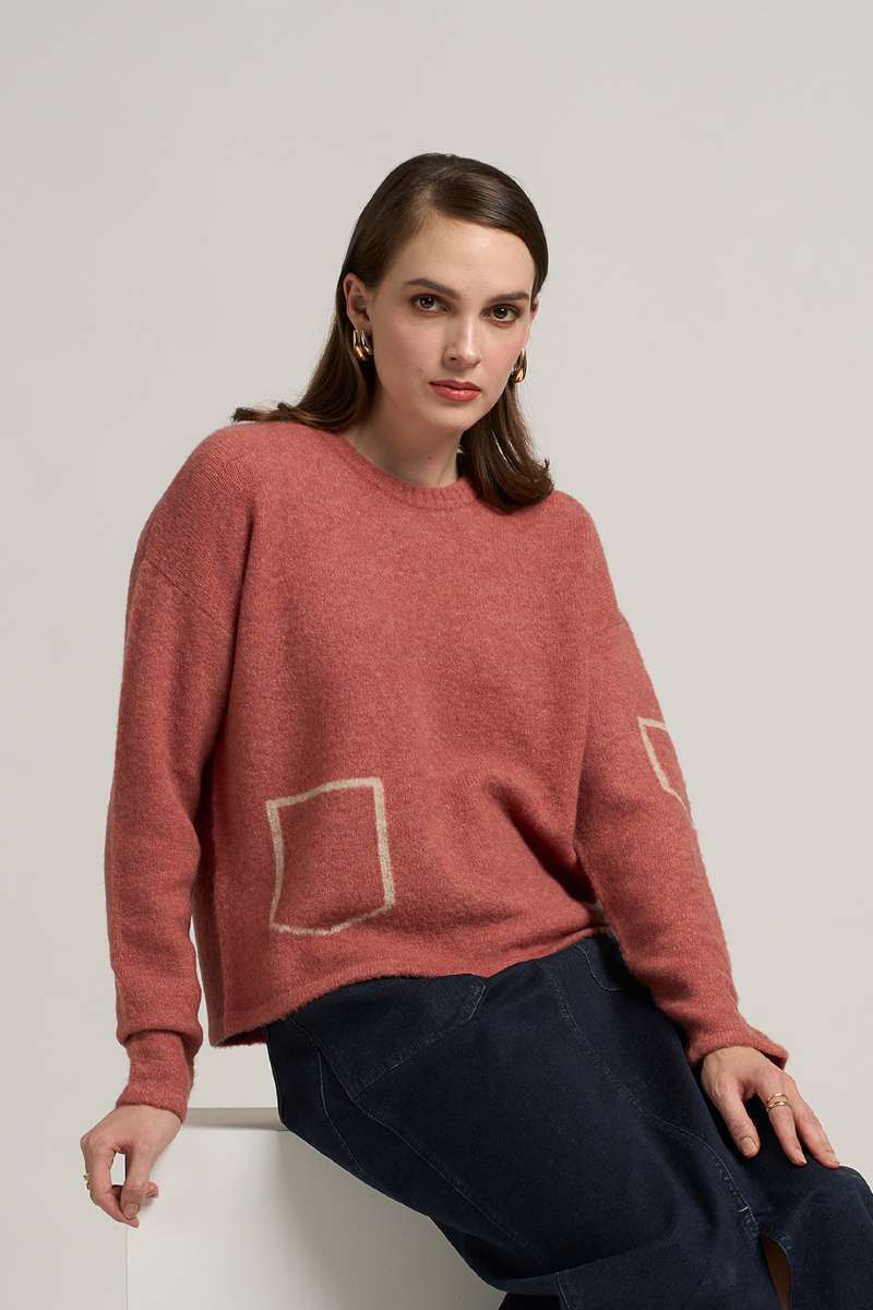 Pocket Money Sweater in Nectarine MSK2524 by Madly Sweetly