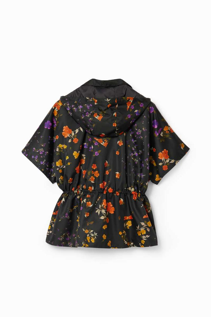 Poncho Artistic Fower in Black 24WAIY07 by Desigual