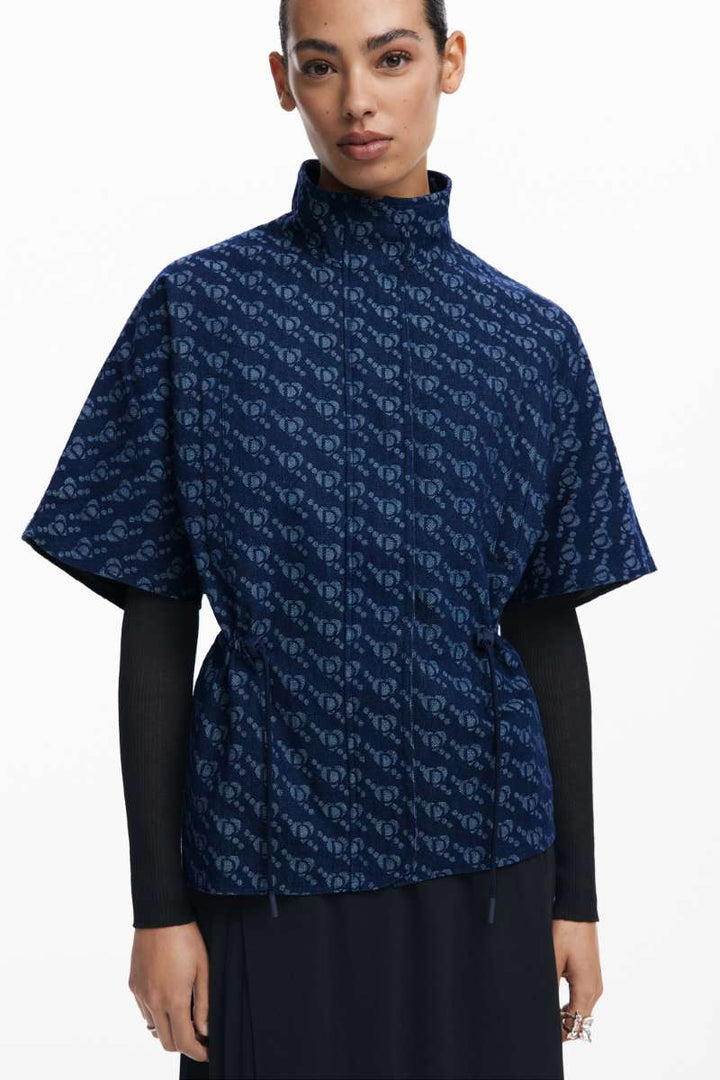 Poncho Imago R in Denim Dark Blue 24WAID02 by Desigual
