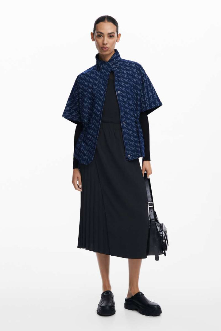 Poncho Imago R in Denim Dark Blue 24WAID02 by Desigual