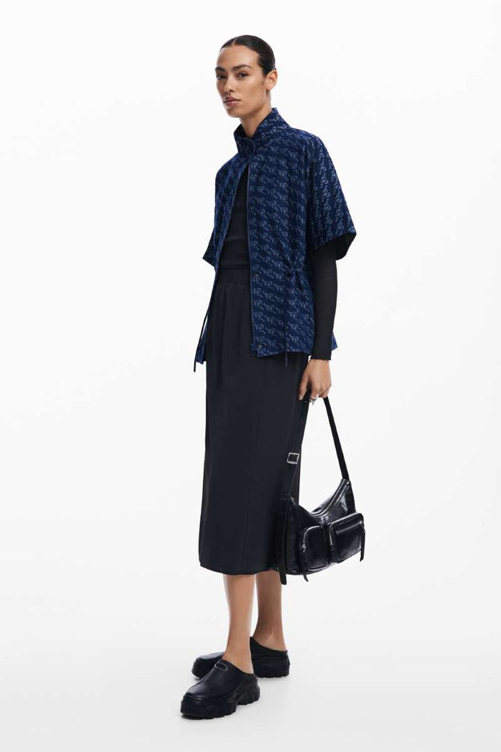 Poncho Imago R in Denim Dark Blue 24WAID02 by Desigual