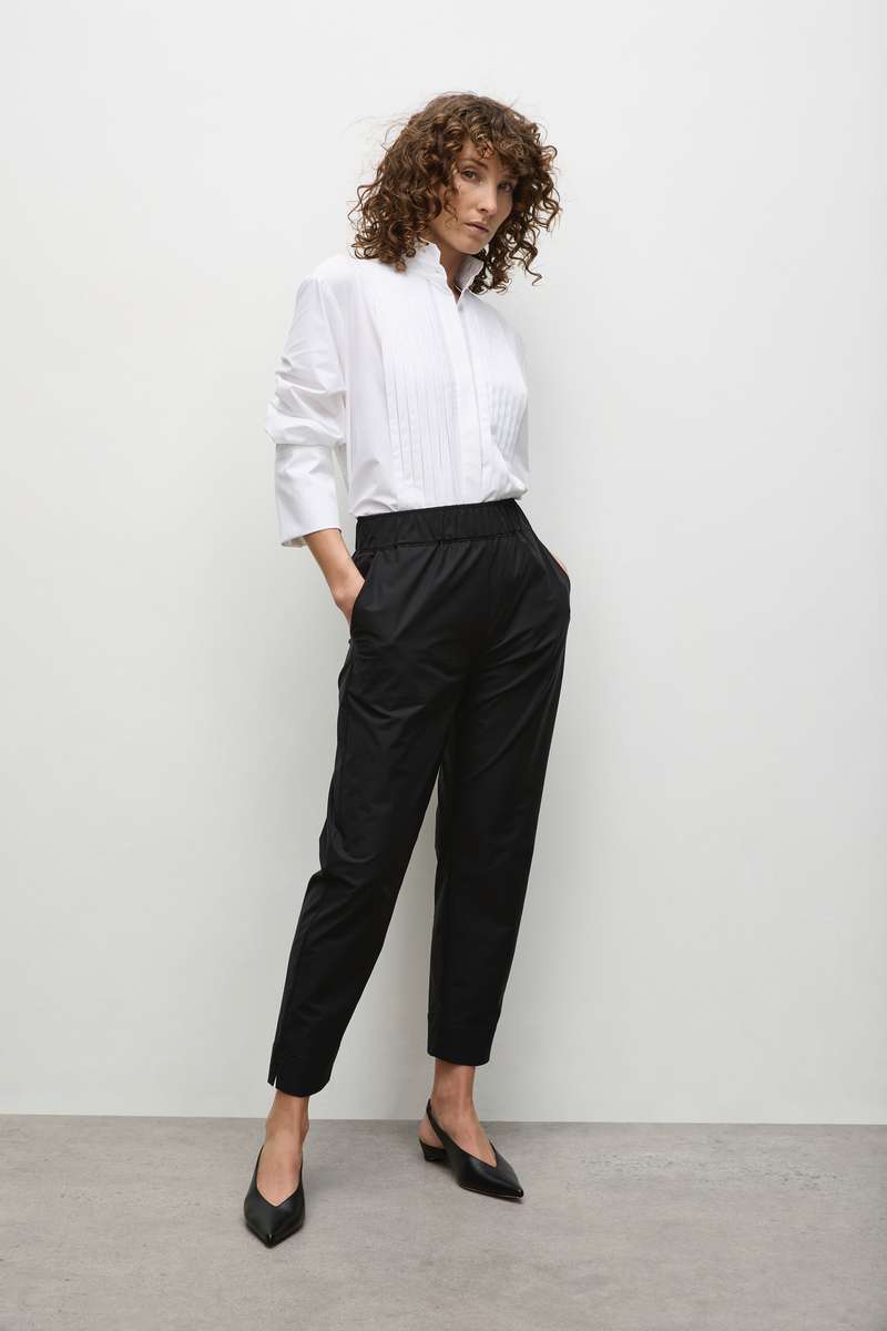 Powder Tux Shirt in Black F607 8650 by MELA PURDIE