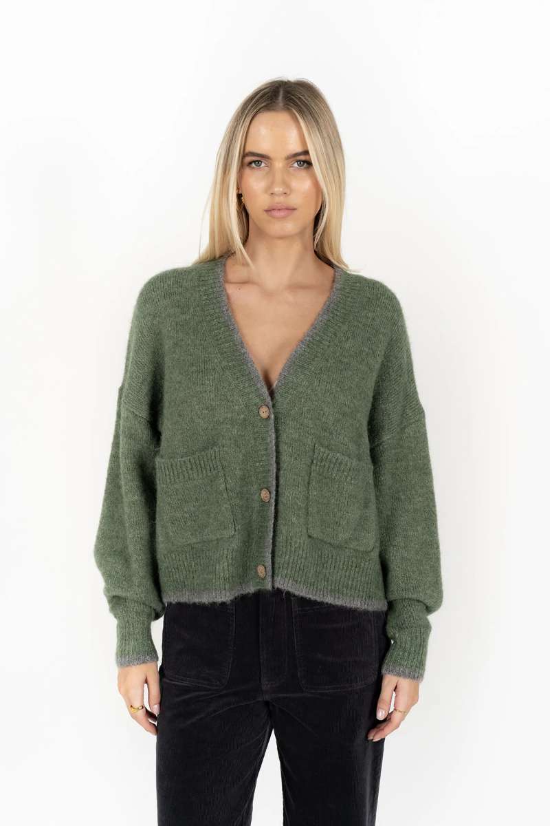 Romi Cardi in Green Grey HW25209 by Humidity Lifestyle