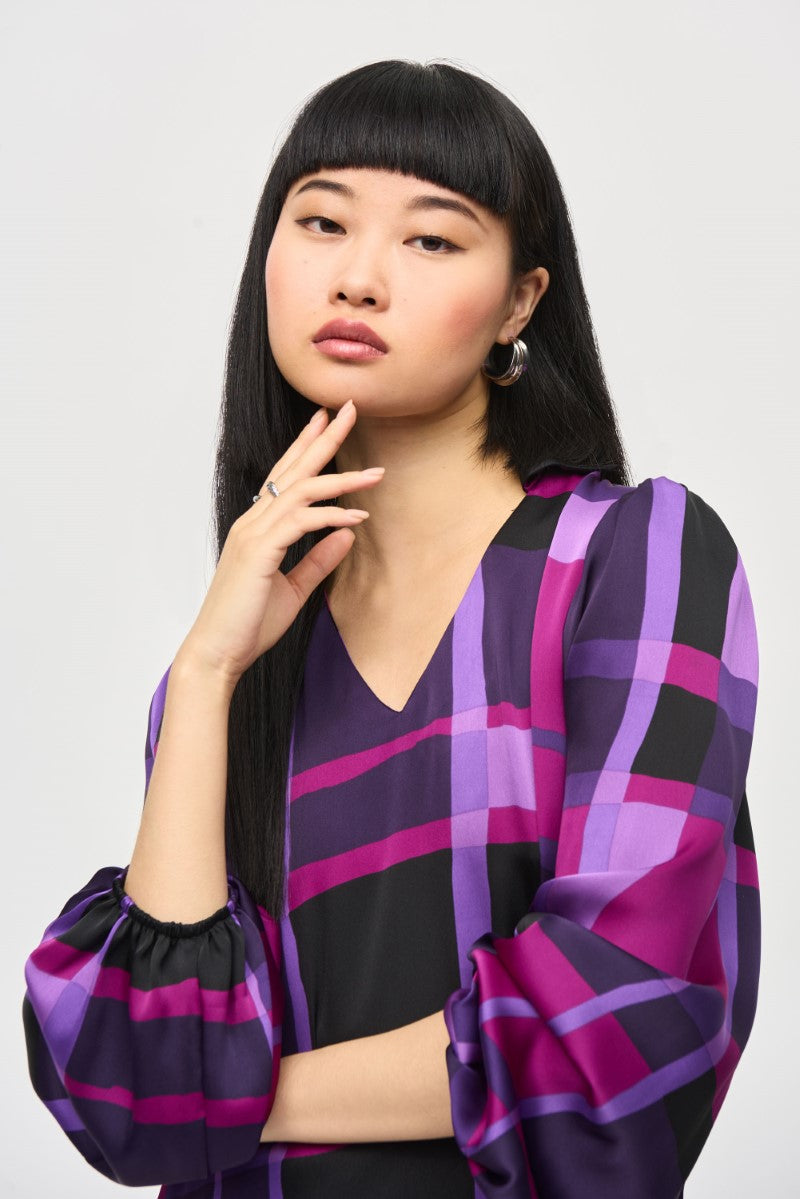 satin-abstract-plaid-print-top-in-purple-black-joseph-ribkoff-front-view_1200x