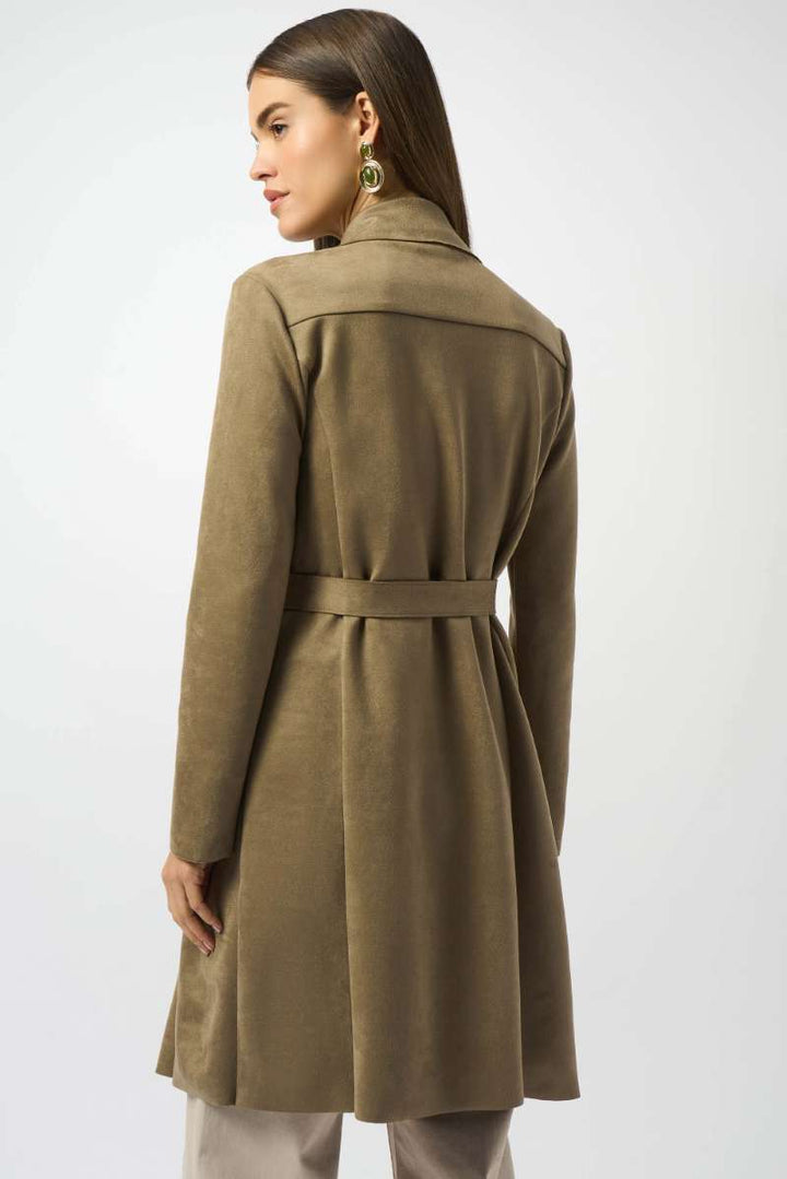 Scuba Suede Straight Coat in Java 253252 by Joseph Ribkoff