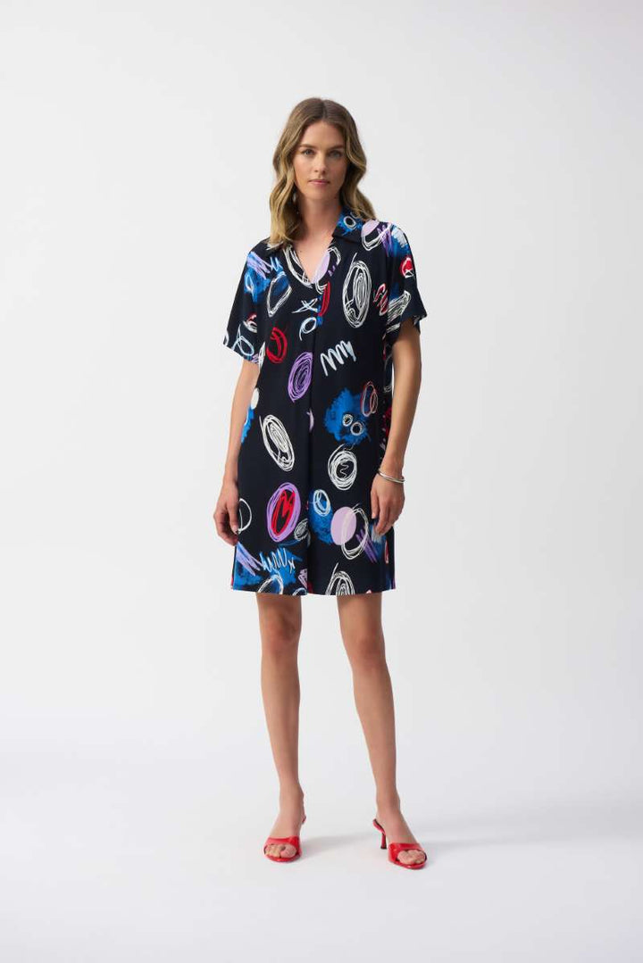 silky-knit-abstract-print-a-line-dress-in-midnight-blue-multi-joseph-ribkoff-front-view_1200x