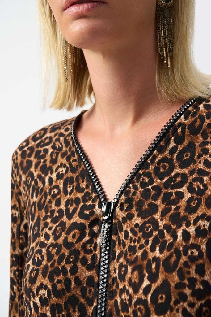 silky-knit-animal-print-fit-and-flare-tunic-in-beige-black-joseph-ribkoff-front-view_1200x