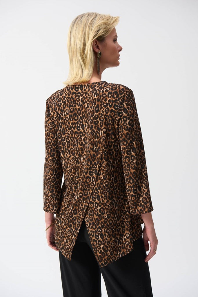 silky-knit-animal-print-fit-and-flare-tunic-in-beige-black-joseph-ribkoff-back-view_1200x
