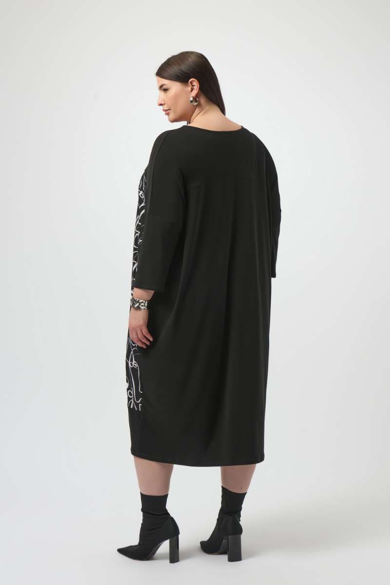 Silky Knit Face Print Cocoon Dress 253130