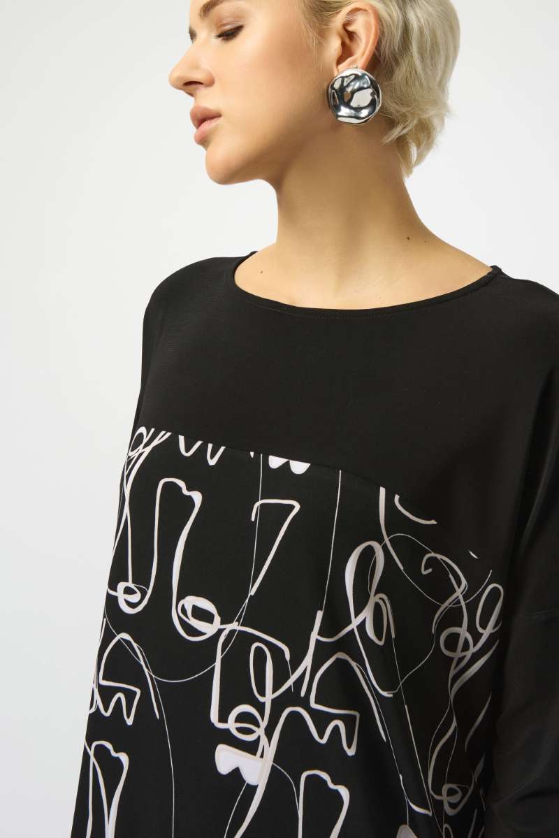 Silky Knit Face Print Cocoon Dress 253130