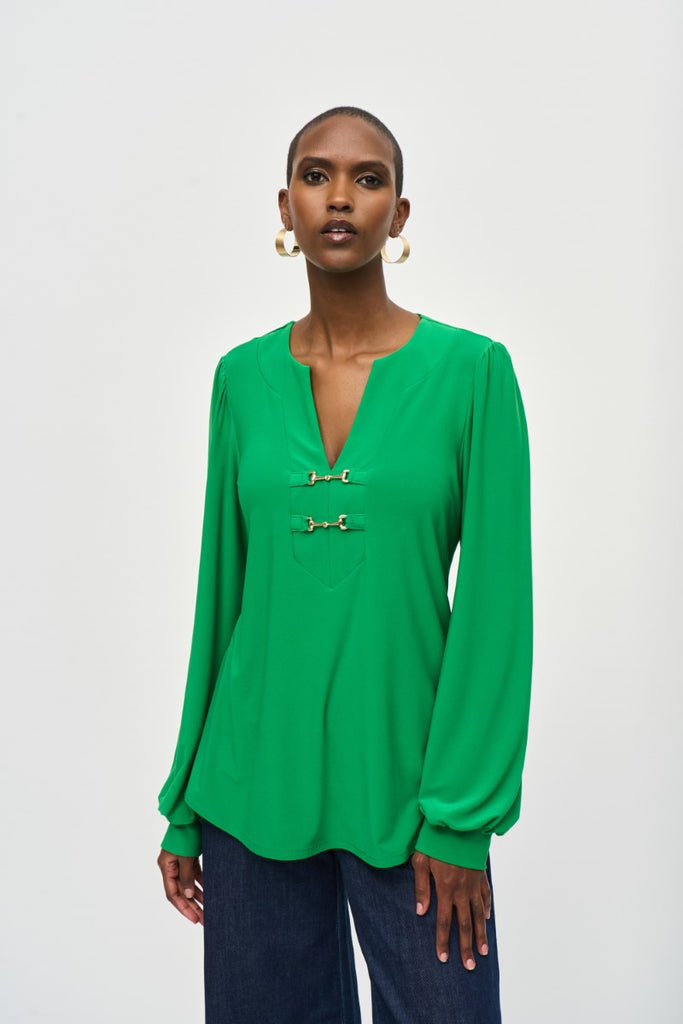 silky-knit-flared-top-in-envy-joseph-ribkoff-front-view_1200x