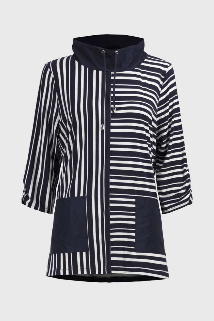 silky-knit-stripe-print-boxy-tunic-in-vanilla-midnight-blue-joseph-ribkoff-front-view_1200x