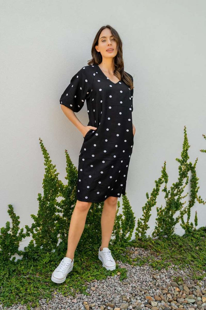 spot-v-neck-a-line-dress-in-black-white-see-saw-front-view_1200x