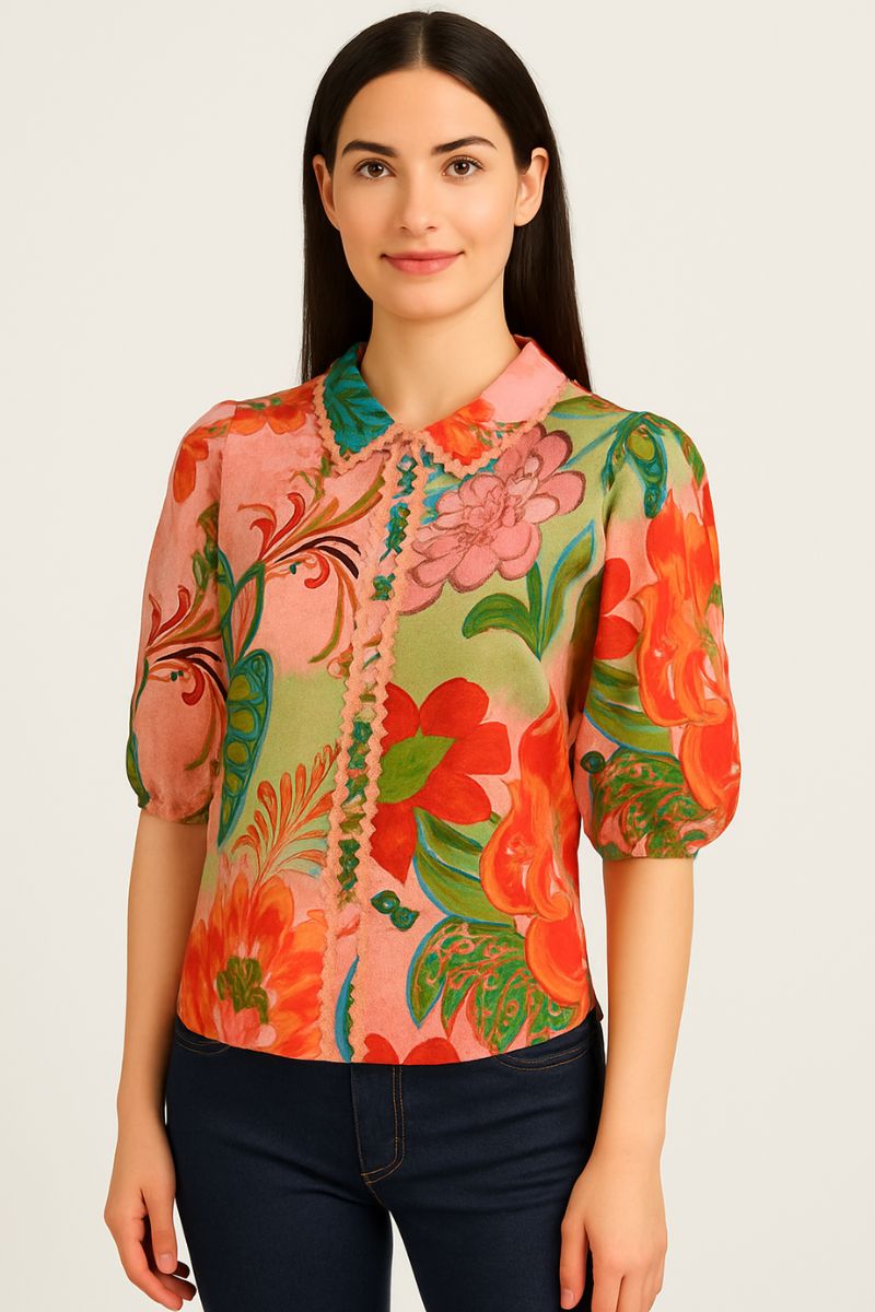 St Tropez Dobby Short Sleeve Trim Shirt