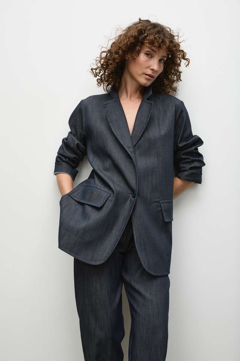 Stretch Blazer in Deep Indigo F415 4129 by MELA PURDIE