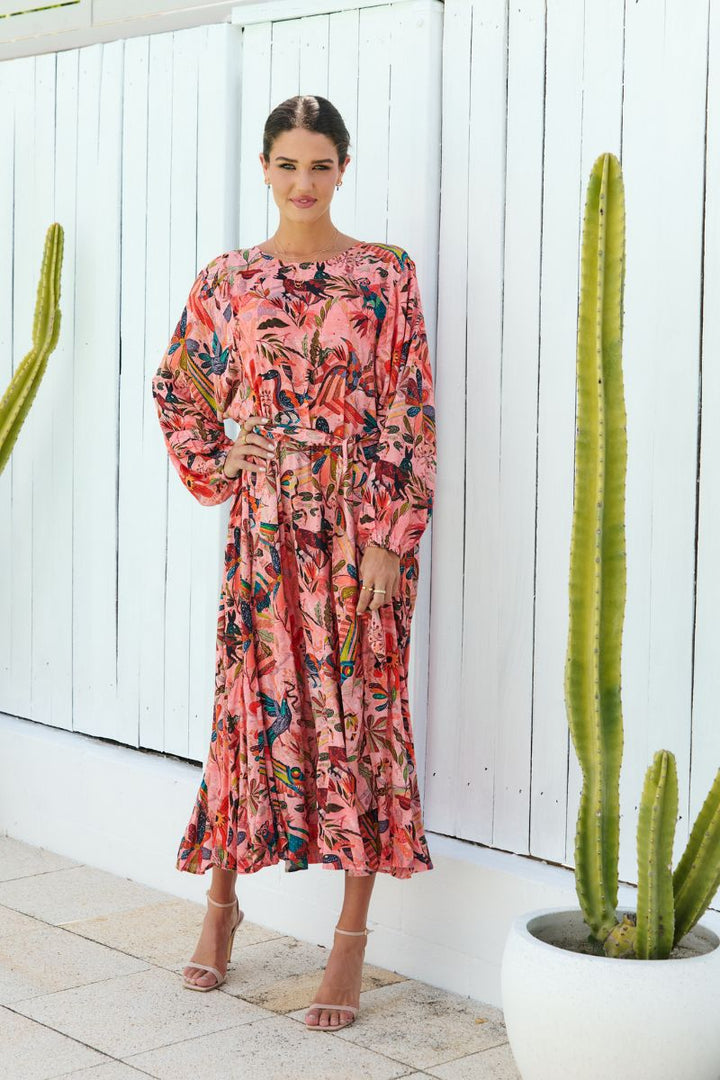 Weekends Sunshine Godet Long Dress in Multi Colour in XS / Multicolor