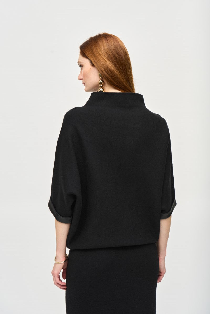 sweater-knit-funnel-neck-top-in-black-joseph-ribkoff-back-view_1200