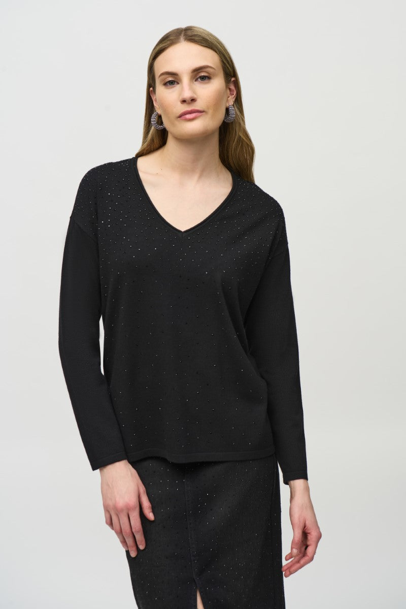 sweater-knit-v-neck-pullover-in-black-joseph-ribkoff-front-view_1200x