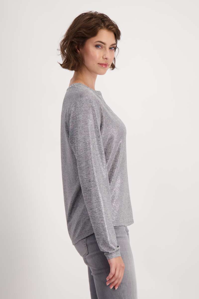 T-Shirt in Chrome Melange 808650MNR by Monari
